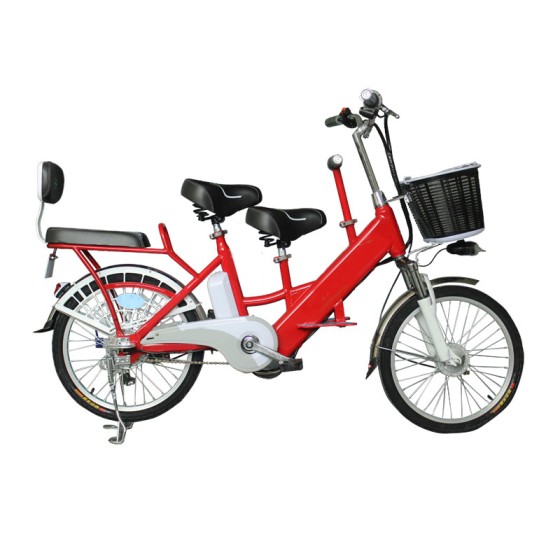 20 inch parent-child three-seat lithium electric bicycle 240w brushless with gear motor strong power
