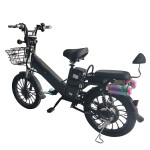 20 inch double battery fat tire integrated wheel bluetooth speaker electric bike 350W brushless gearless motor lithium battery