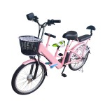 24 inch parent-child three-seater lithium electric bicycle with Bluetooth speaker 350w brushless with gear motor strong power