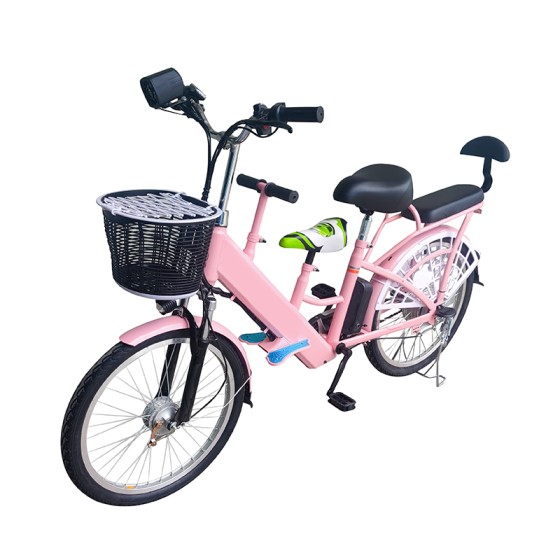 24 inch parent-child three-seater lithium electric bicycle with Bluetooth speaker 350w brushless with gear motor strong power