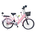 24 inch parent-child three-seater lithium electric bicycle with Bluetooth speaker 350w brushless with gear motor strong power