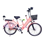 24 inch parent-child three-seater lithium electric bicycle with Bluetooth speaker 350w brushless with gear motor strong power